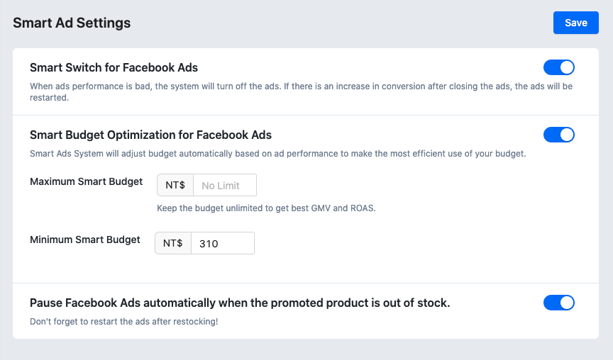 Smart Switch for Facebook Ads